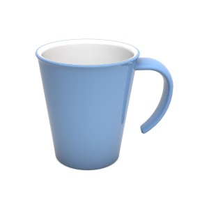 Koffiebeker met groot oor licht blauw/wit  PBT 300cc