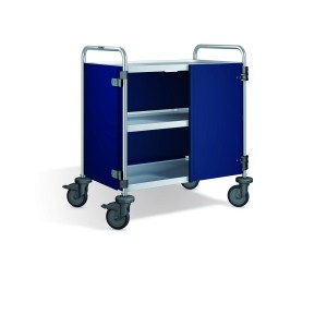Serveerwagen gesloten 3 bladen zeeblauw SW 8x5-3