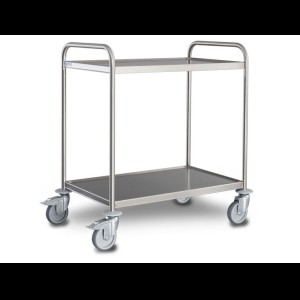 Serveerwagen 2 bladen SW852-NMF 18/10, No-More Flat wielen
