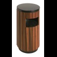 Buitenafvalbak houtlook/zwart 33L