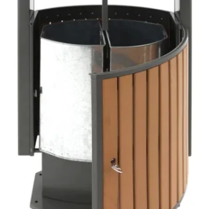 Buitenafvalbak houtlook afvalscheiding 2x39L