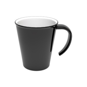 Koffiebeker met groot oor zwart/wit  PBT 300cc