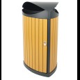 Buitenafvalbak driehoekig houtlook/zwart 60L