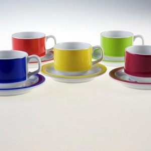 Kop & schotel Mix 5 kleuren 10dlg