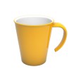 Koffiebeker met groot oor geel/wit  PBT 300cc