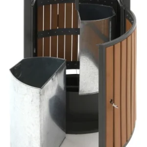 Buitenafvalbak houtlook afvalscheiding 2x39L