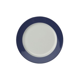 Bord XL wit Fleuri rand blauw 170mm