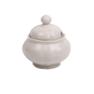Suikerpot met deksel Fleuri relief uni