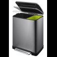 E-Cube recycling pedaalemmer zwart staal 28+18L