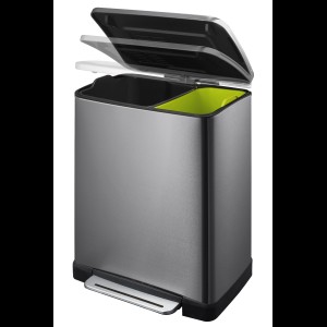 E-Cube recycling pedaalemmer zwart staal 28+18L