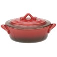Ovenschotel met deksel ovaal rood 500cc