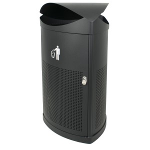 Buitenafvalbak driehoekig zwart 60L