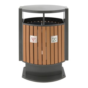 Buitenafvalbak houtlook afvalscheiding 2x39L