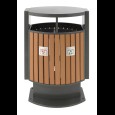Buitenafvalbak houtlook afvalscheiding 2x39L