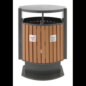 Buitenafvalbak houtlook afvalscheiding 2x39L