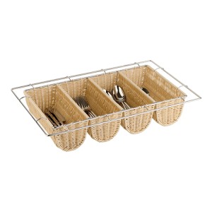 Bestekmand 4-vaks   1/1 gastronorm riet