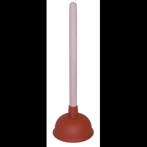 Gootsteenontstopper met houten steel
