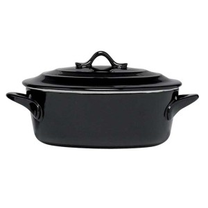Ovenschotel met deksel ovaal zwart 500cc