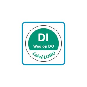 Label dinsdag -weg op-