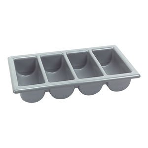 Bestekbak 4-vaks 1/1 gastronorm grijs