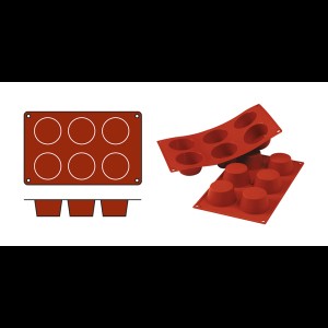 Muffinvorm siliconen medium 1/3 GN 6 stuks