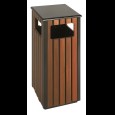 Buitenafvalbak houtlook/zwart 36L