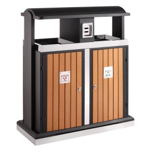 Buitenafvalbak houtlook 100L