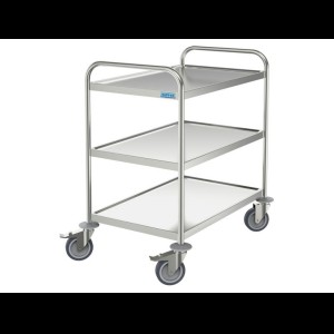 Serveerwagen 3 bladen SW853-NMF 18/10, No-More Flat wielen