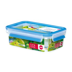Vershouddoos Clip&Close transparant/blauw 1,00L